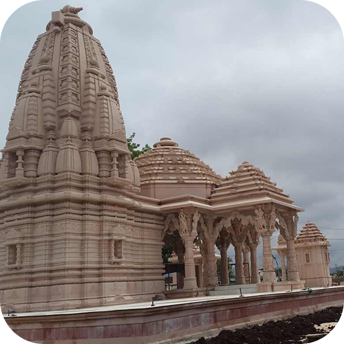 Intricately carved stone temple