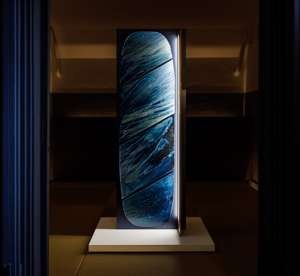 Modern light-transmitting quartzite sculpture by Om Stone Art